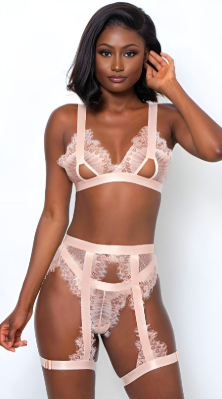 Conjunto Lenceria Set Antonia Rosa Suave Delicado